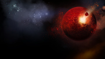 Картинка космос арт планета разлом