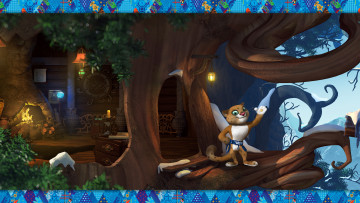 Картинка рисованные -+другое дом дерево снег олимпиада леопард сочи