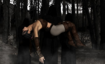 Картинка unconscious+poser 3д+графика fantasy+ фантазия девушка ниндзя