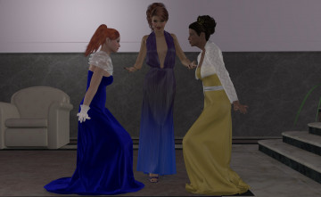 Картинка 3д+графика people+ люди девушки лесница