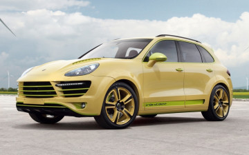 Картинка автомобили porsche cayenne gold