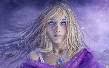 Картинка фэнтези девушки девушка блондинка красавица кулон