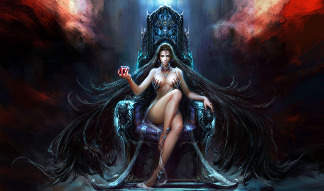 Обои картинки фото фэнтези, вампиры, трон