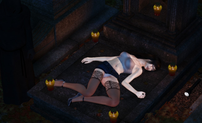 Обои картинки фото 3д графика, fantasy , фантазия, девушка, лежит