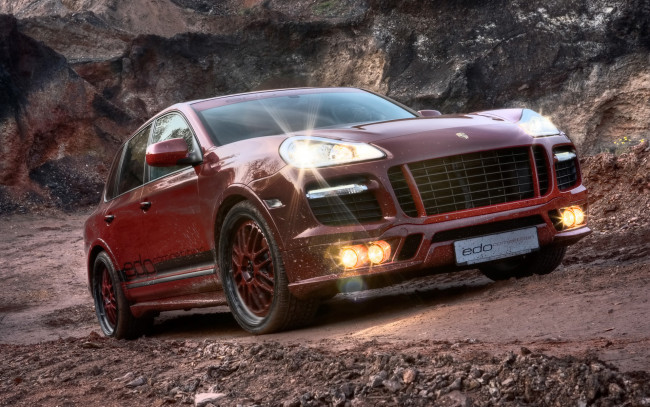 Обои картинки фото автомобили, porsche, cayenne, brown