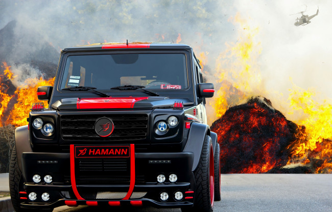 Обои картинки фото автомобили, mercedes-benz, mercedes, black, red, fire
