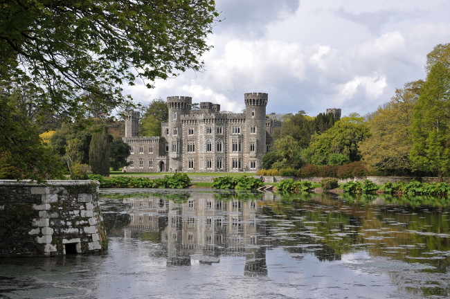 Обои картинки фото johnstown castle - wexford, города, - дворцы,  замки,  крепости, парк, пруд, замок