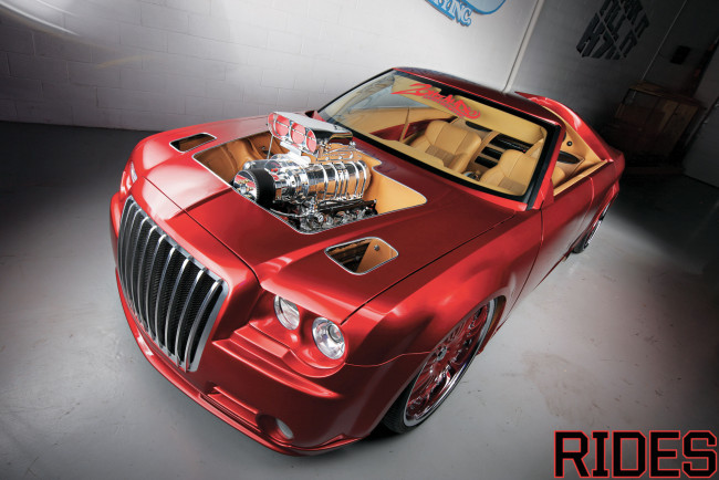 Обои картинки фото автомобили, chrysler, tuning, roof, whithout, bordo, 300c