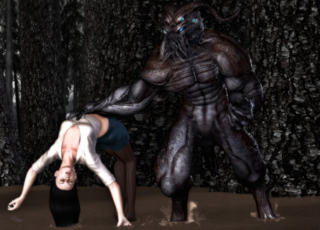 Обои картинки фото 3д графика, fantasy , фантазия, девушка, существо