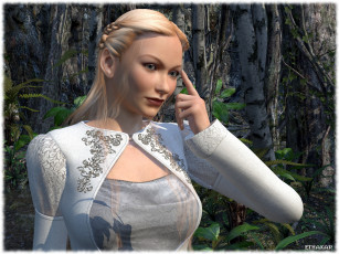 Картинка 3д+графика люди+ people взгляд фон девушка