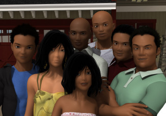 Картинка 3д+графика люди+ people взгляд девушки фон мальчики