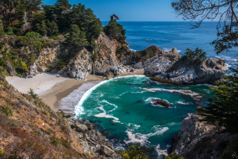 Картинка природа побережье океан пляж скалы бухта