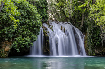 Картинка природа водопады лес река водопад