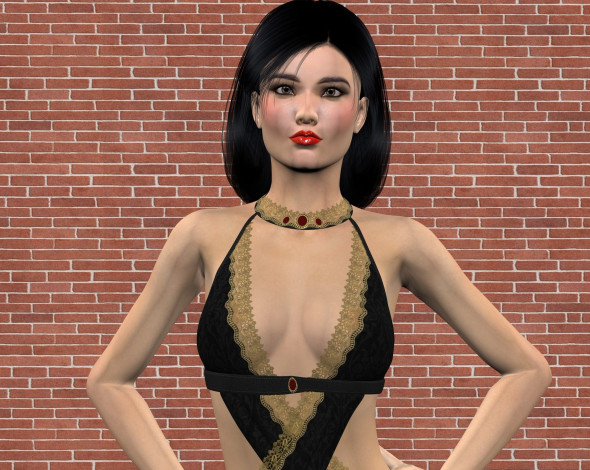 Обои картинки фото 3д графика, люди , people, взгляд, девушка, фон