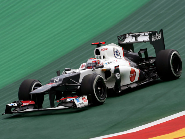 Обои картинки фото спорт, формула 1, c31, sauber, гонка, скорость, трек