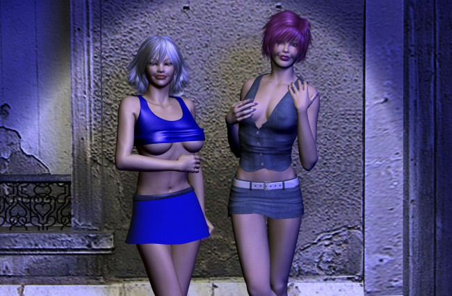 Обои картинки фото 3д графика, люди , people, девушки, фон, взгляд