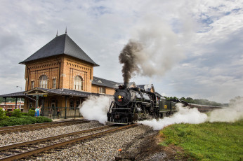 Картинка техника паровозы рельсы паровоз