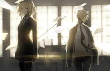 Картинка аниме vocaloid kagamine len rin saihate