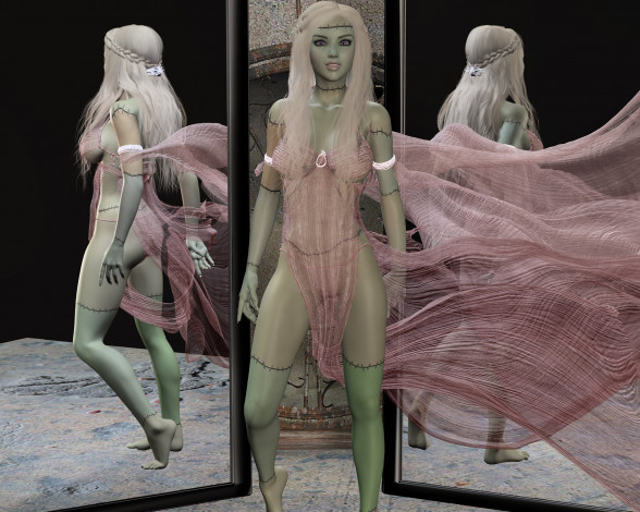 Обои картинки фото 3д графика, существа , creatures, фон, взгляд, девушки