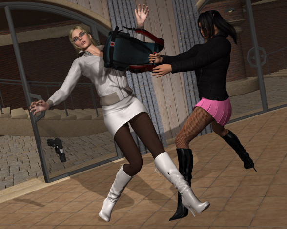 Обои картинки фото wolf ii, 3д графика, фантазия , fantasy, оружие, фон, взгляд, девушки