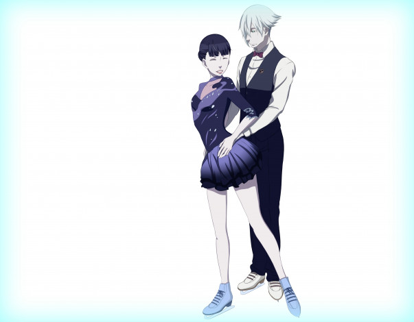 Обои картинки фото аниме, death parade, деким, балерина, парень, девушка, бармен, парад, смерти