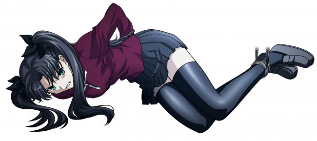 Обои картинки фото аниме, fate, stay night, тосока, рин