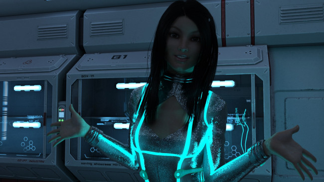 Обои картинки фото 3д графика, фантазия , fantasy, фон, взгляд, девушка