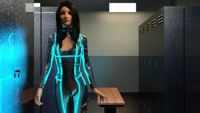 Обои картинки фото 3д графика, фантазия , fantasy, взгляд, девушка, фон