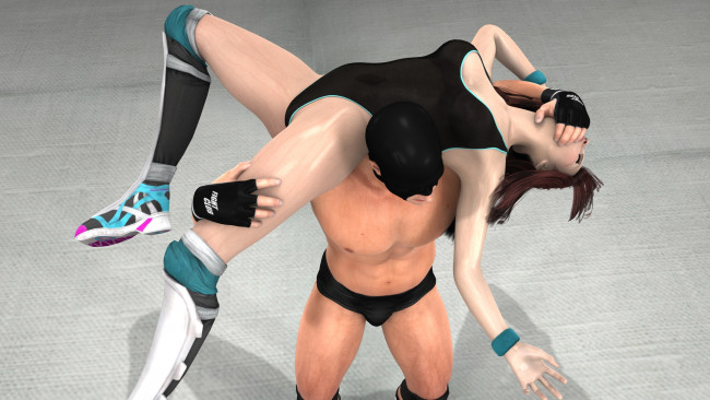 Обои картинки фото 3д графика, люди , people, борьба, мужчина, фон, взгляд, девушка