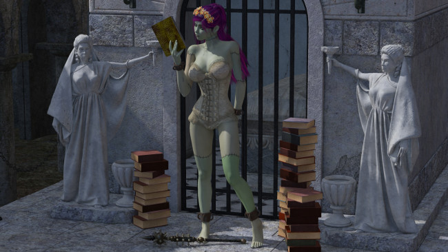 Обои картинки фото 3д графика, существа , creatures, фон, взгляд, девушки