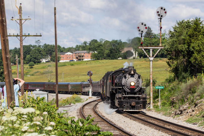 Обои картинки фото техника, паровозы, рельсы, паровоз