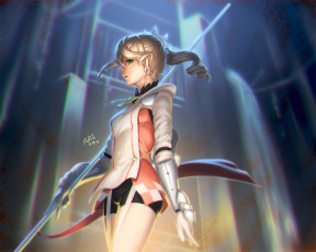 обоя аниме, tales of zestiria, фон, взгляд, девушка