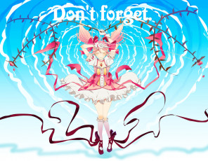 Картинка аниме mahou+shoujo+madoka+magika девушка фон взгляд