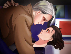 Картинка аниме yuri+on+ice виктор никифоров юри катсуки