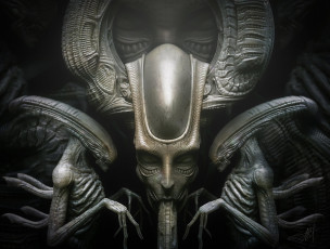 обоя фэнтези, _h,  r,  giger, сюрреализм, гигер