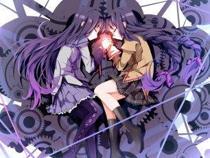 Картинка аниме mahou+shoujo+madoka+magika девушка фон взгляд