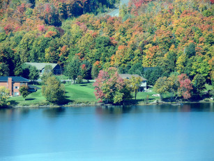 Картинка города -+пейзажи река осень дорога лес