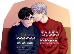 Картинка аниме yuri+on+ice виктор юри