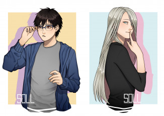 Картинка аниме yuri+on+ice катсуки юрий виктор никифоров парни