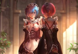 Картинка аниме re +zero+kara+hajimeru+isekai+seikatsu рем рам