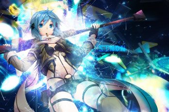 Картинка аниме sword+art+online девушка взгляд фон