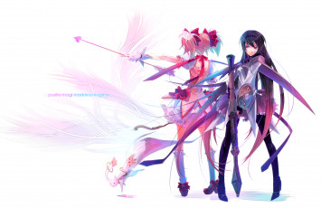 Картинка аниме mahou+shoujo+madoka+magika фон взгляд девушка