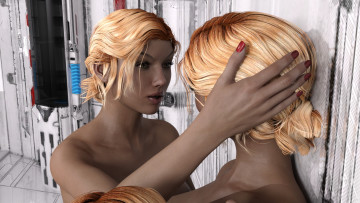 Картинка 3д+графика люди+ people девушки взгляд фон