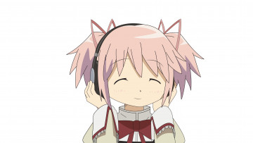 Картинка аниме mahou+shoujo+madoka+magika девушка фон взгляд
