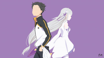 Картинка аниме re +zero+kara+hajimeru+isekai+seikatsu emilia subaru