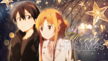 Картинка аниме sword+art+online девушка взгляд фон парень