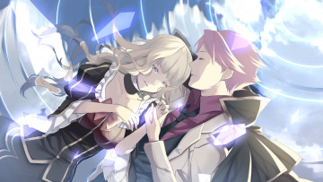 Картинка аниме umineko+no+naku+koro+ni фон девушка взгляд