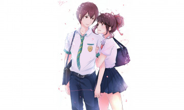 Картинка аниме kimi+no+na+wa miyamizu mitsuha tachibana taki