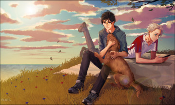 Картинка аниме yuri+on+ice юрий катсуки маккачин виктор никифоров парни романтика кольца