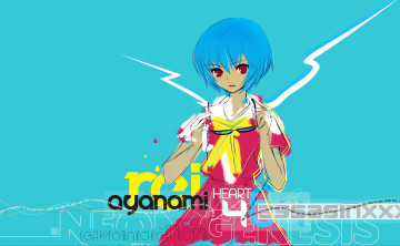 Картинка аниме evangelion девушка взгляд фон